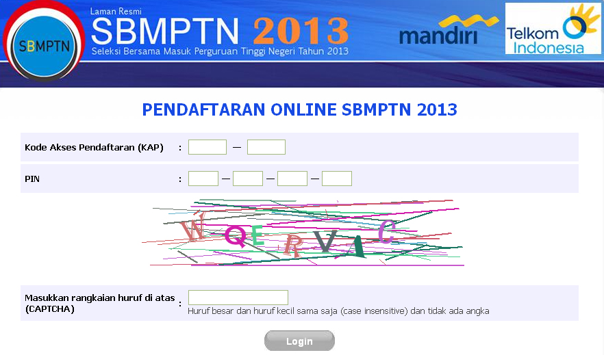 ujian.sbmptn.or.id Pendaftaran Online SBMPTN 2013