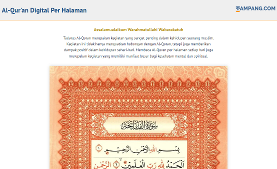 Al Qur'an Digital Per Halaman Tampang